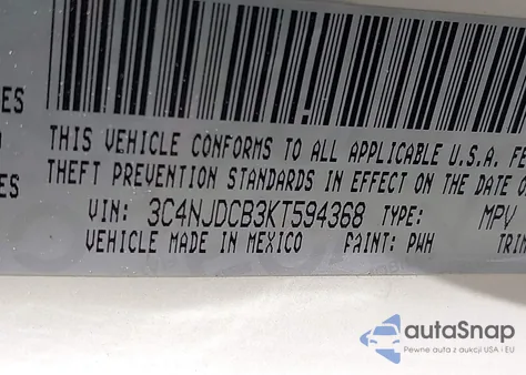2019 Jeep Compass Limited 4X4 из США, поврежденный, VIN 3C4NJDCB3KT594368